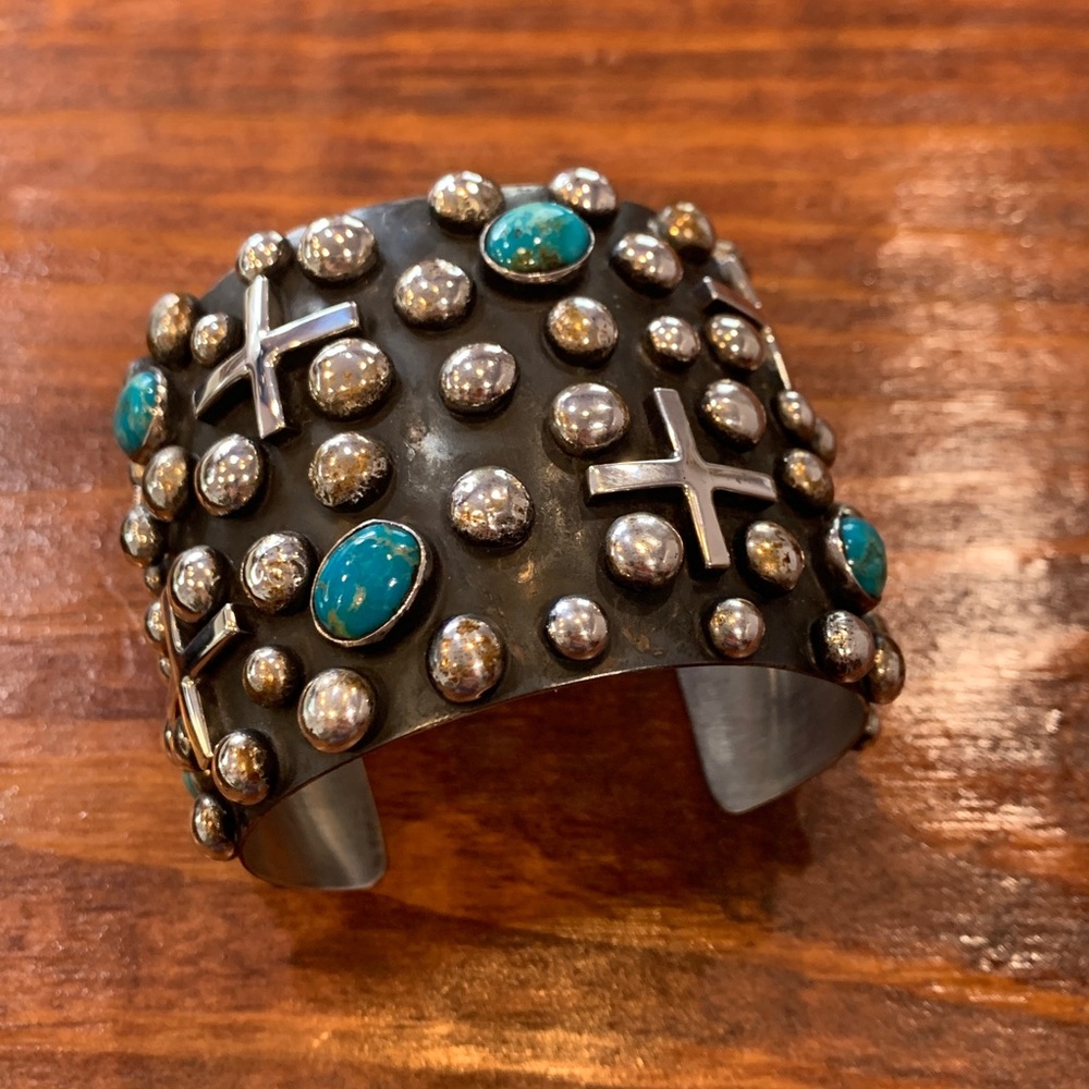 Vintage Chimney Butte Sterling Silver & Turquoise Cuff Bracelet